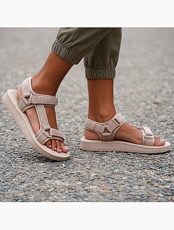 Sandalias Suela cómoda y ligera de 3,5 cm, Sandalias para playa, piscina, senderismo Isotoner