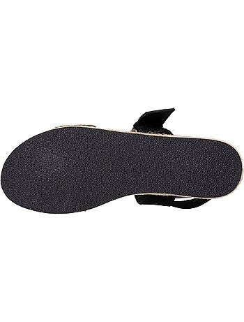 Sandalias suela con memoria de forma, tacón de 3,5 cm, diseño de cuerda y leopardo Isotoner