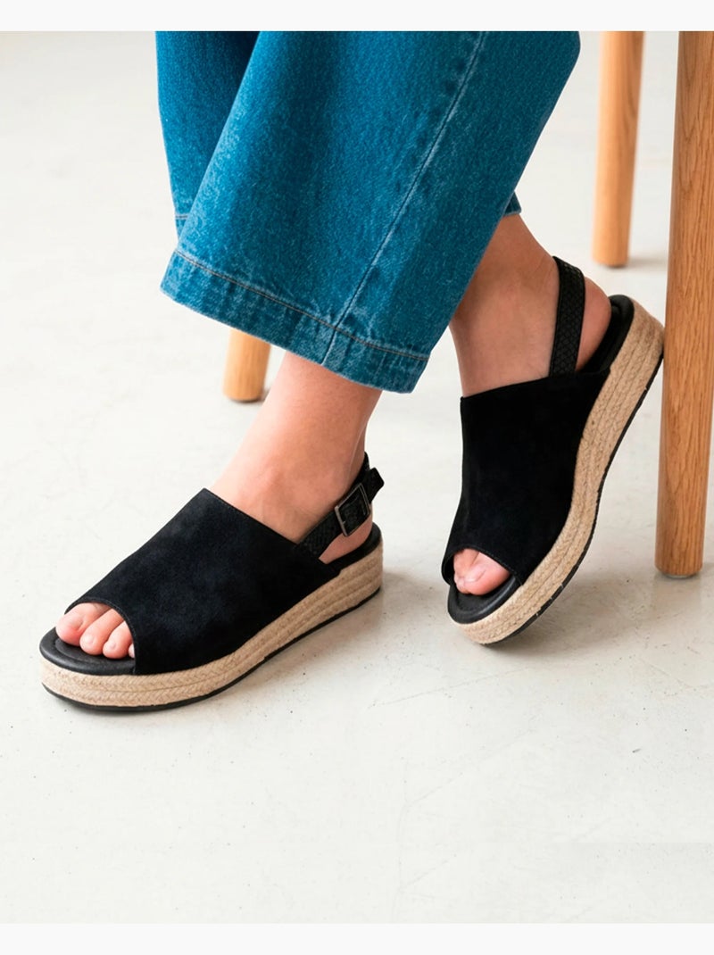 Sandalias suela con memoria de forma tacón de 3,5 cm  Isotoner Negro - Kiabi