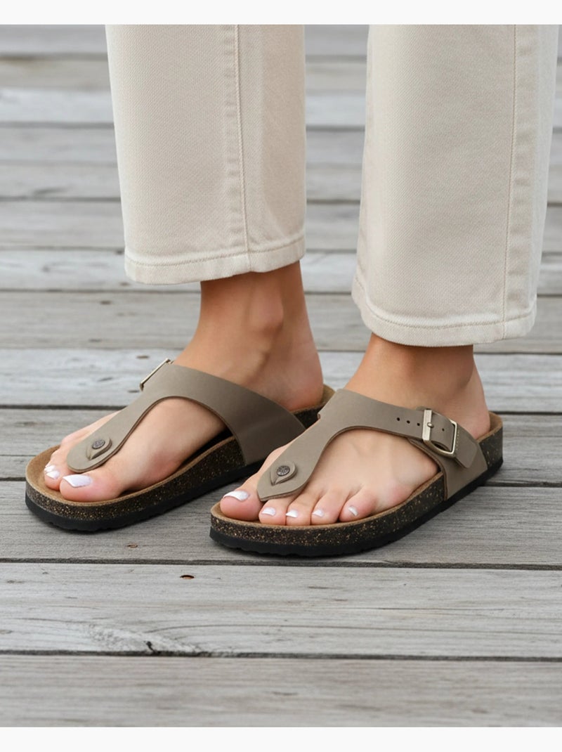 Sandalias suelas ultracómodas, flexibles y ligeras  isotoner Taupe - Kiabi