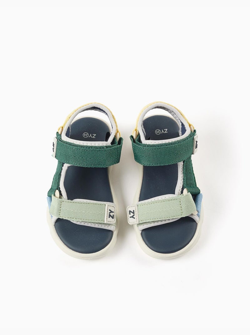 Sandalias Superlight con tiras autoadherentes Verde oscuro - Kiabi