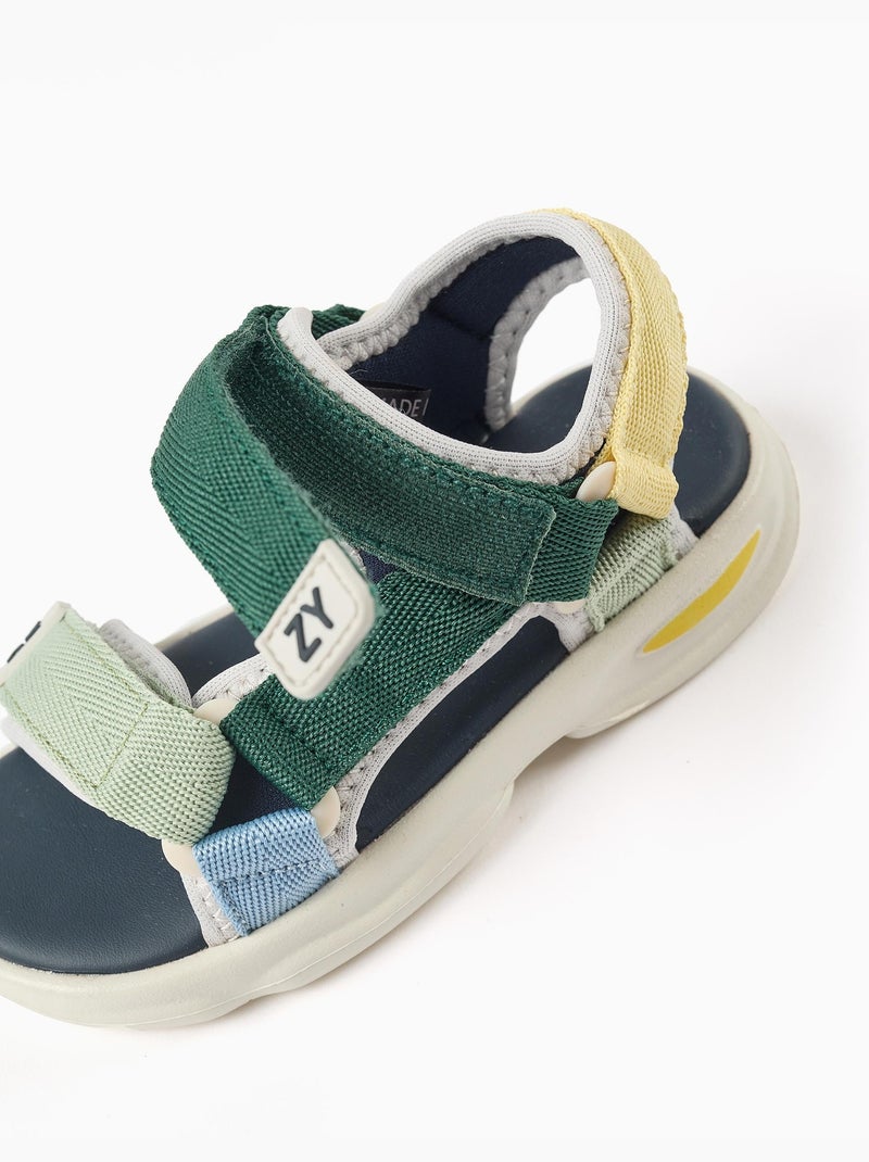 Sandalias Superlight con tiras autoadherentes Verde oscuro - Kiabi