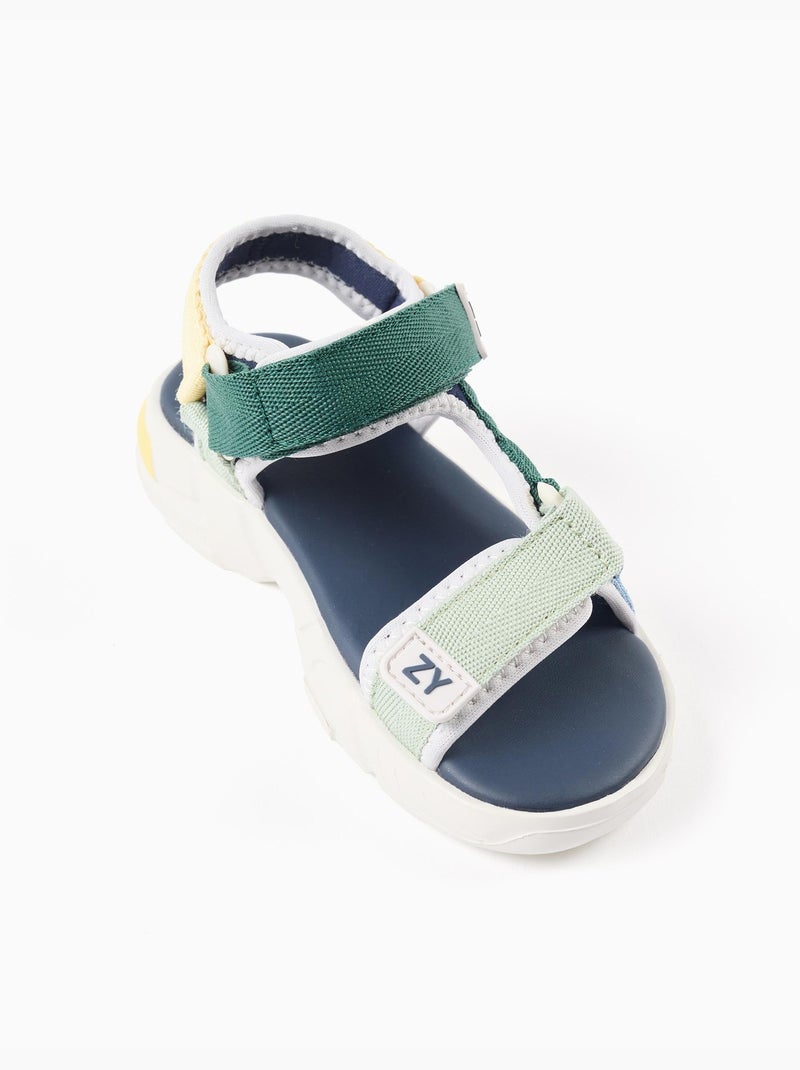 Sandalias Superlight con tiras autoadherentes Verde oscuro - Kiabi