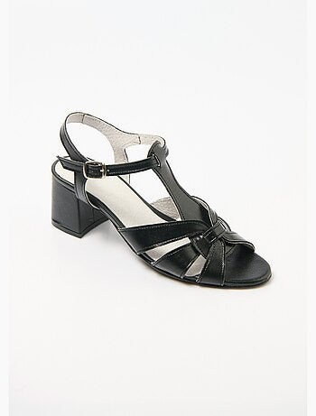 Sandalias tacón ancho confort tiras cruzadas - Afibel