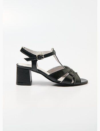 Sandalias tacón ancho confort tiras cruzadas - Afibel