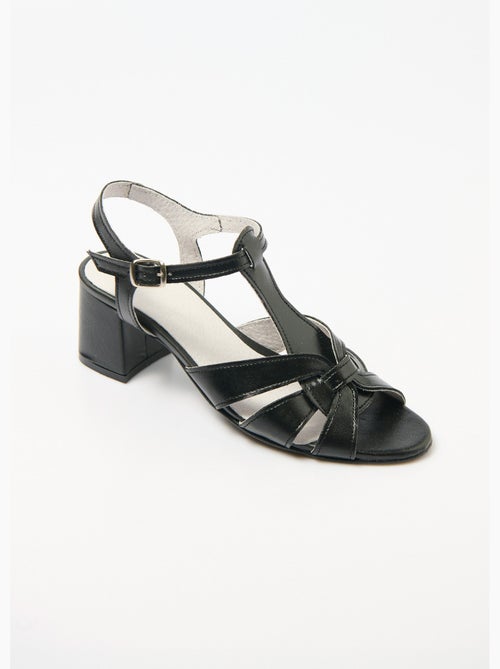 Sandalias tacón ancho confort tiras cruzadas - Afibel - Kiabi