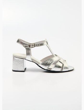 Sandalias tacón ancho confort tiras cruzadas - Afibel