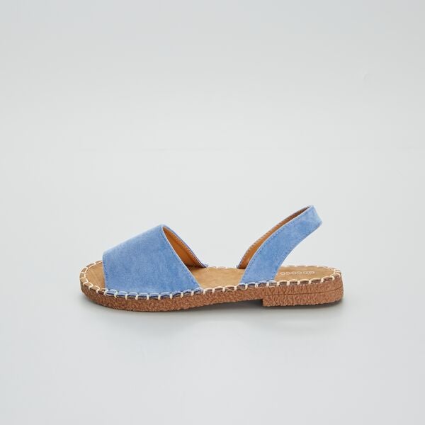 Sandalias tipo menorquinas de antelina Mujer talla 34 a 48 - azul - Kiabi -  20,00€