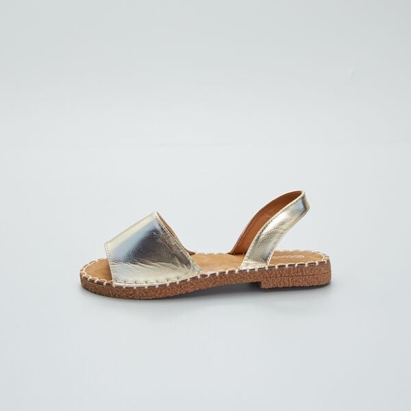 Sandalias tipo menorquinas de antelina Mujer talla 34 a 48 - oro - Kiabi -  20,00€
