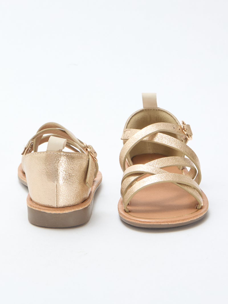 Sandalias tiras lisas Amarillo - Kiabi