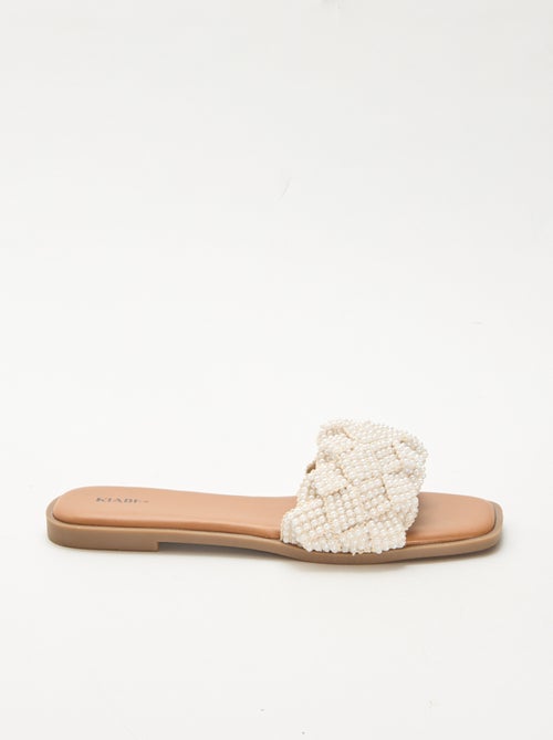 Sandalias trenzadas con perlas - Kiabi