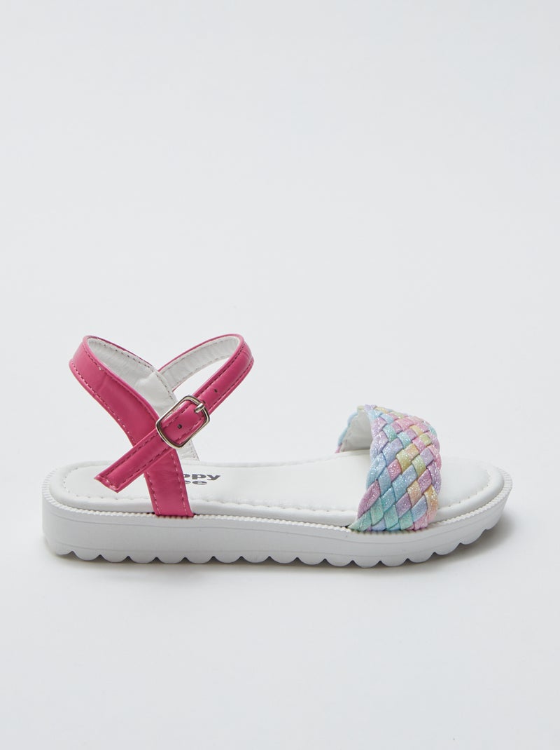 Sandalias trenzadas multicolores ROSA - Kiabi