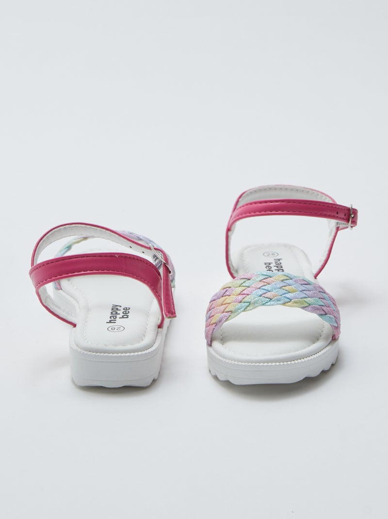 Sandalias trenzadas multicolores ROSA - Kiabi