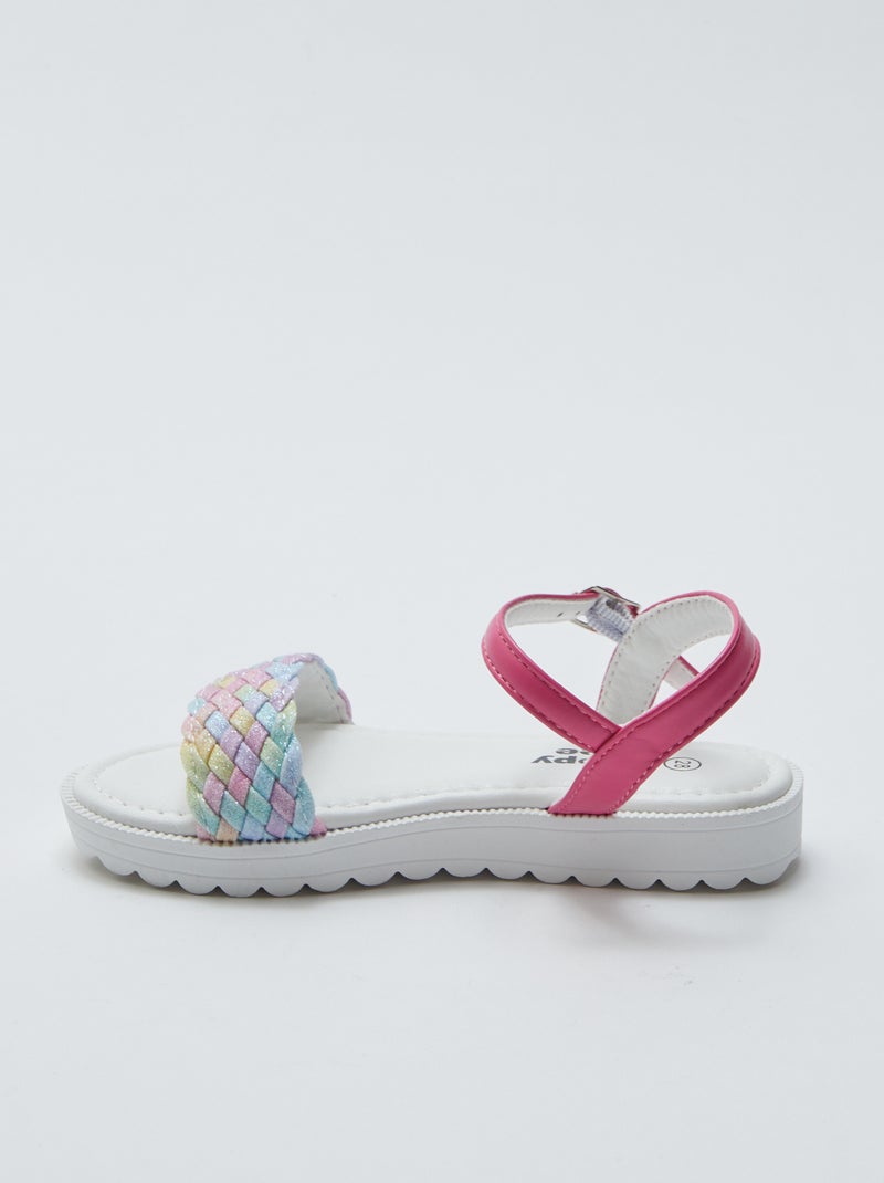 Sandalias trenzadas multicolores ROSA - Kiabi