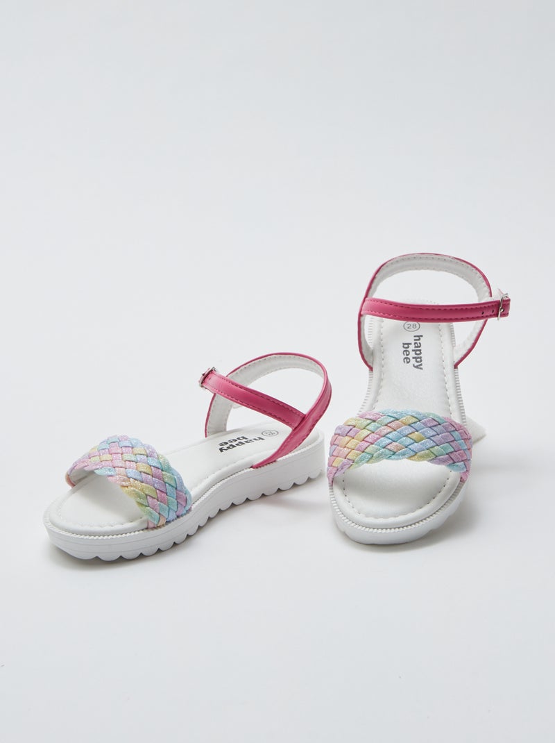 Sandalias trenzadas multicolores ROSA - Kiabi