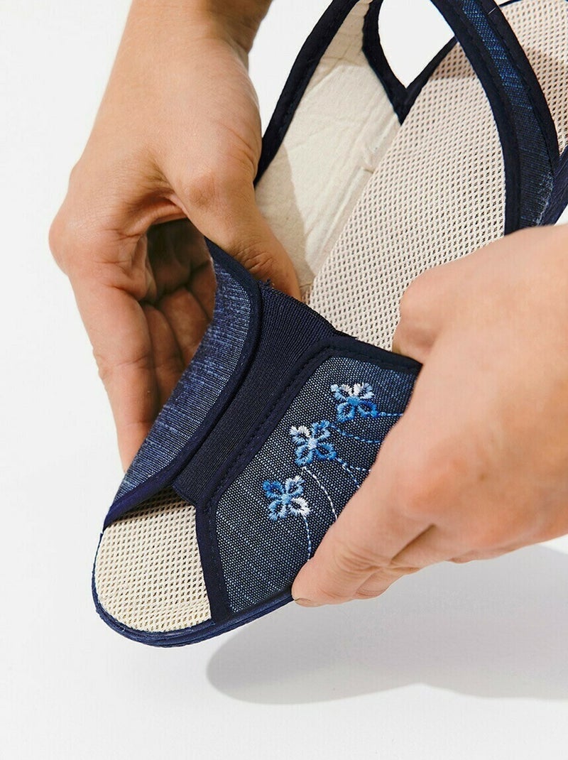 Sandalias veganas ancho confort - Afibel Azul vaquero - Kiabi