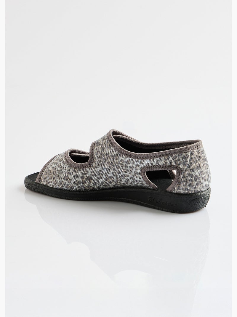 Sandalias veganas ancho confort - Afibel Gris - Kiabi