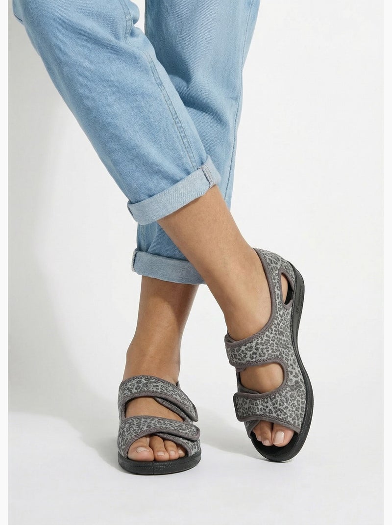 Sandalias veganas ancho confort - Afibel Gris - Kiabi