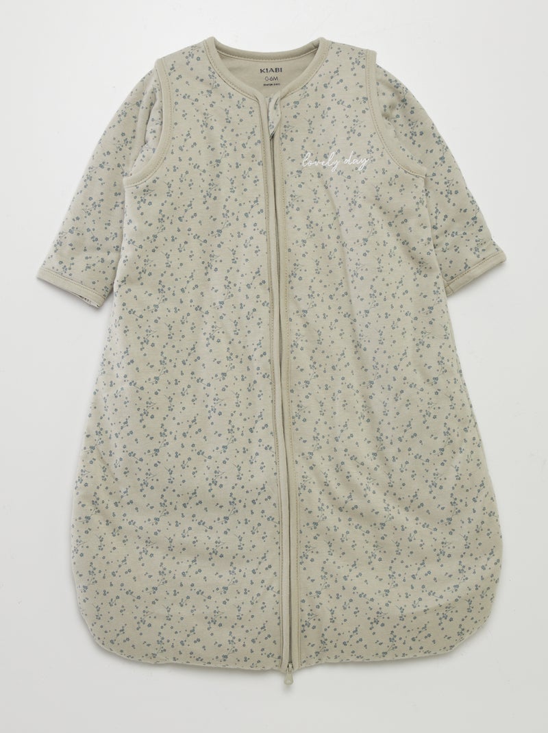 Saquito abrigado para bebé con estampado de flores  - TOG 2 VERDE - Kiabi
