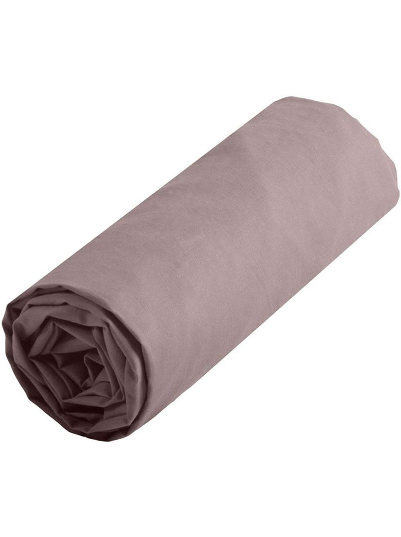 S?bana bajera lisa de algod?n Taupe - Kiabi