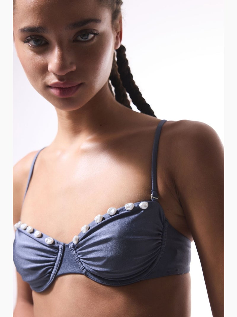 Seashell top de bikini con aro penti Gris - Kiabi