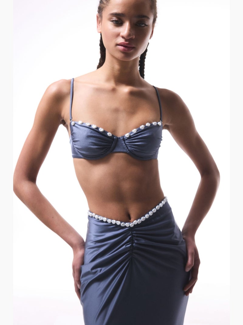 Seashell top de bikini con aro penti Gris - Kiabi