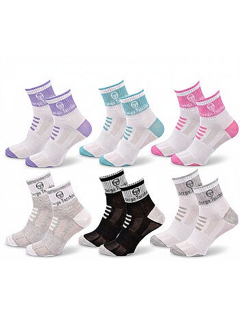 Sergio Tacchini Pack Calcetines Cortos Mujer Quarter Lote de 6