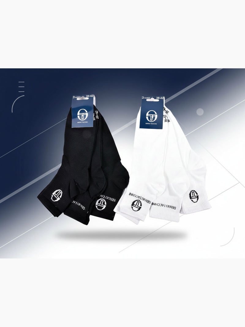 Sergio Tacchini Pack Calcetines Cortos Mujer Quarter Lote de 6 Negro Blanco - Kiabi