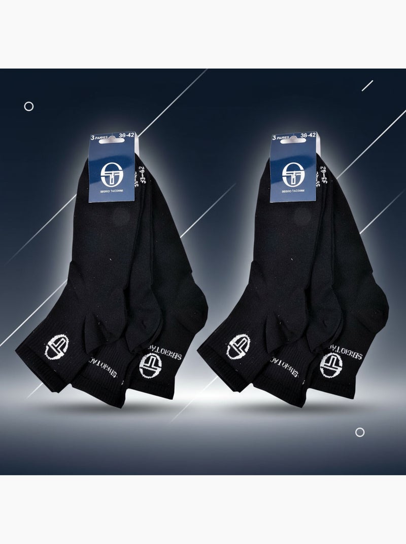 Sergio Tacchini Pack Calcetines Cortos Mujer Quarter Lote de 6 Negro - Kiabi