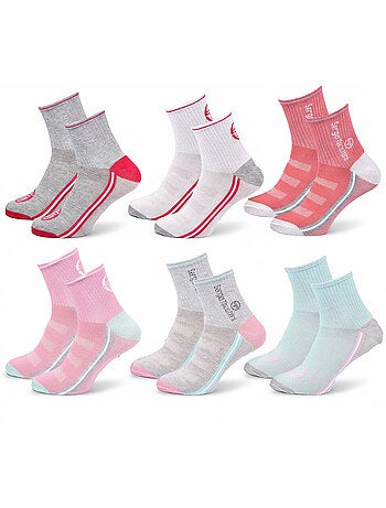 Sergio Tacchini Pack Calcetines cortos para niña Quarter Lote de 6