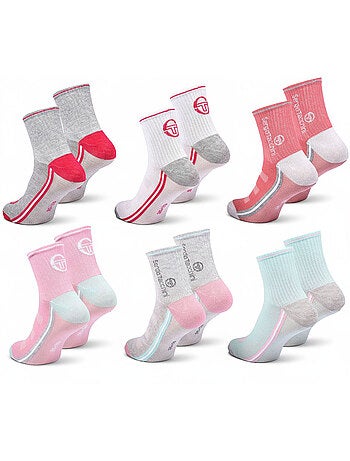 Sergio Tacchini Pack Calcetines cortos para niña Quarter Lote de 6