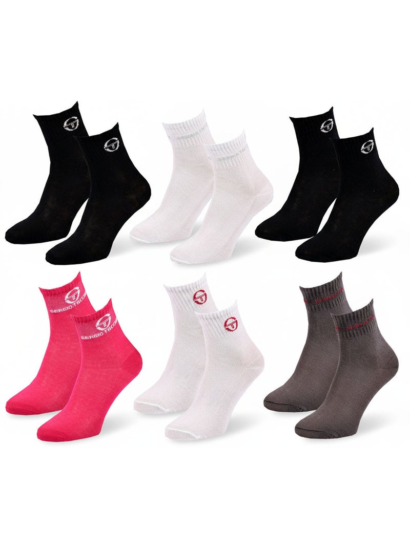 Sergio Tacchini Pack Calcetines cortos para niña Quarter Lote de 6 Negro Blanco - Kiabi