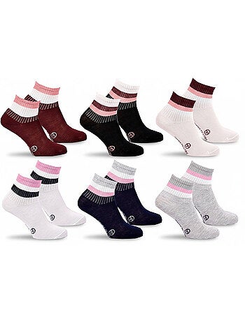 Sergio Tacchini Pack Calcetines cortos para niña Quarter Lote de 6