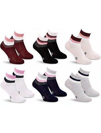 Sergio Tacchini Pack Calcetines cortos para niña Quarter Lote de 6