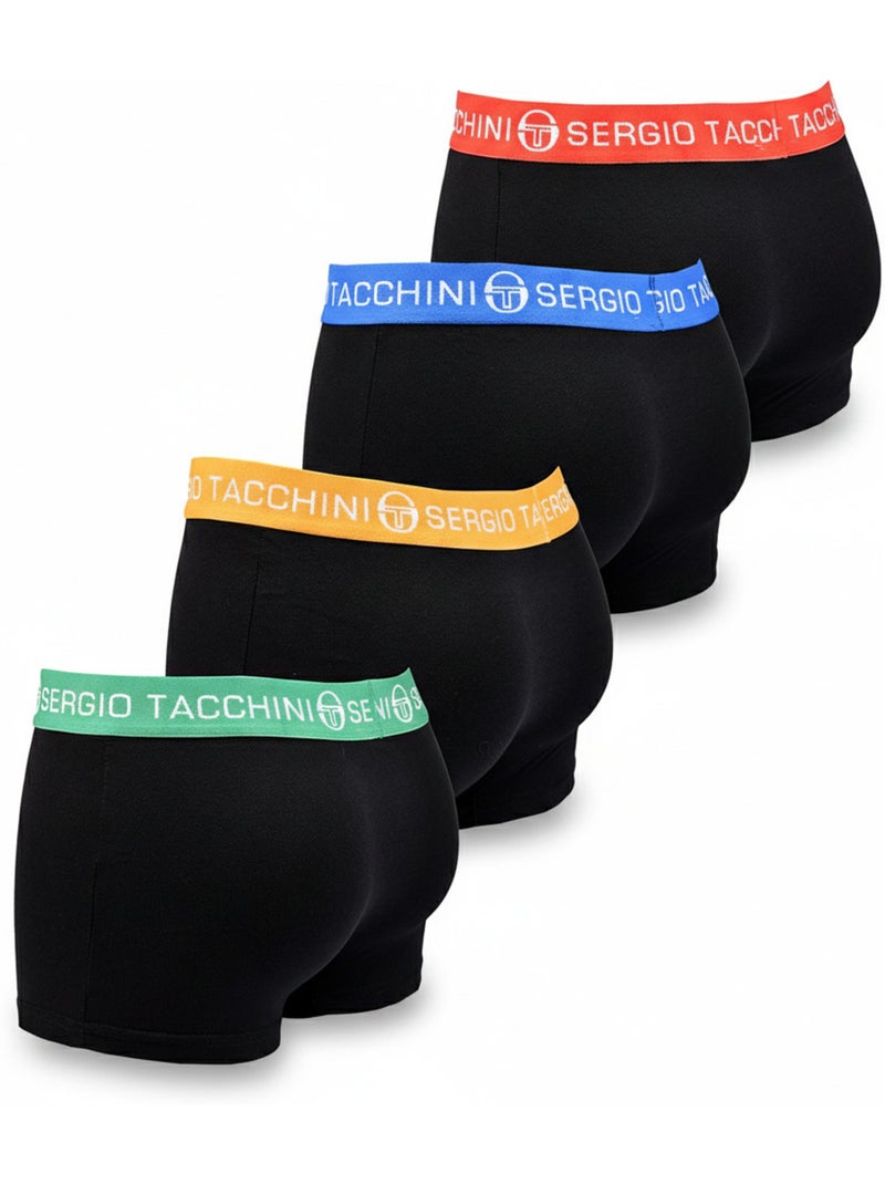Sergio Tacchini Pack de 4 Boxers Hombre Negro Multicolor Negro - Kiabi