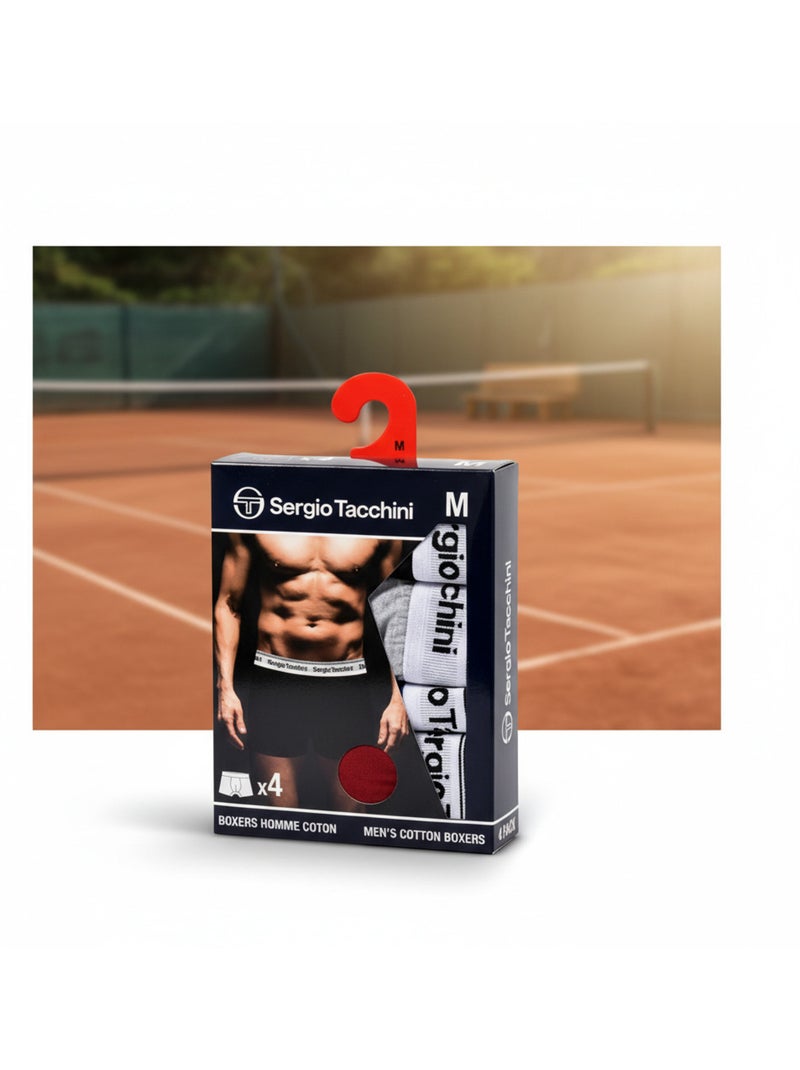 Sergio Tacchini Pack de boxers para hombre Lote de 4 Gris rojo - Kiabi
