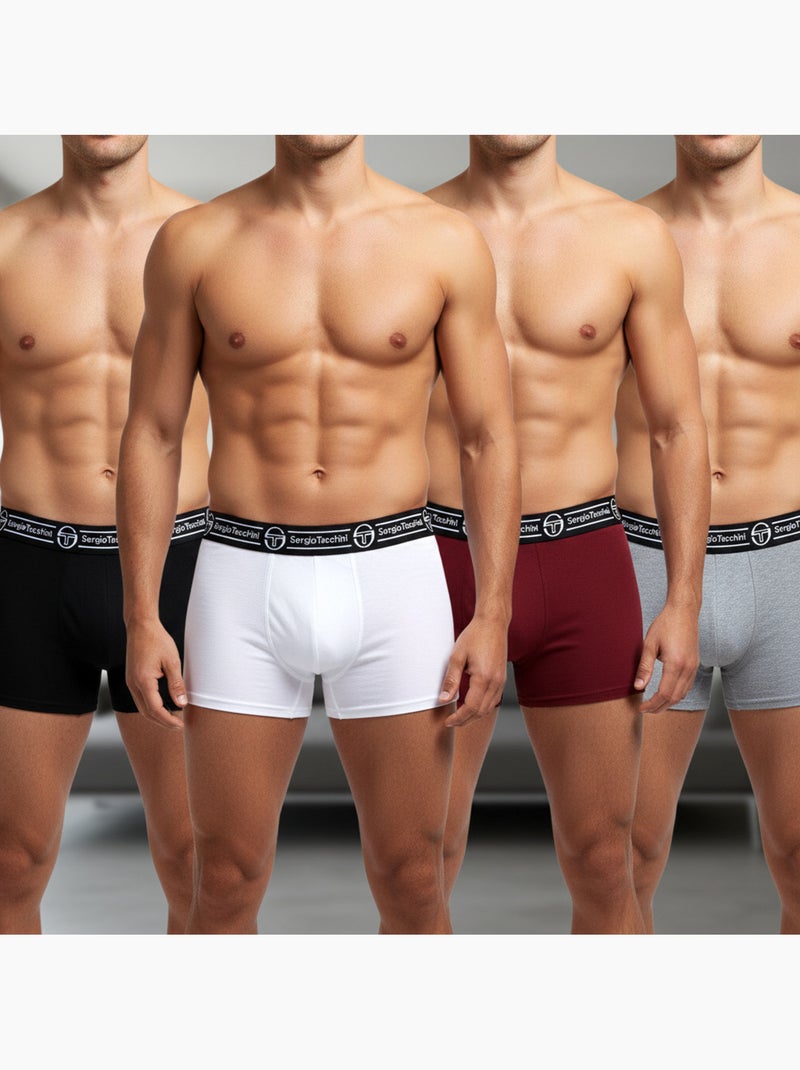 Sergio Tacchini Pack de boxers para hombre Lote de 4 Negro Blanco - Kiabi