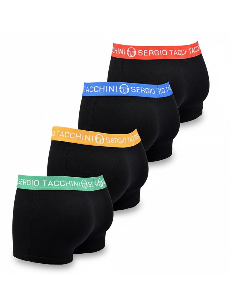 Sergio Tacchini Pack de boxers para hombre Lote de 4 Negro Multicolor Negro - Kiabi