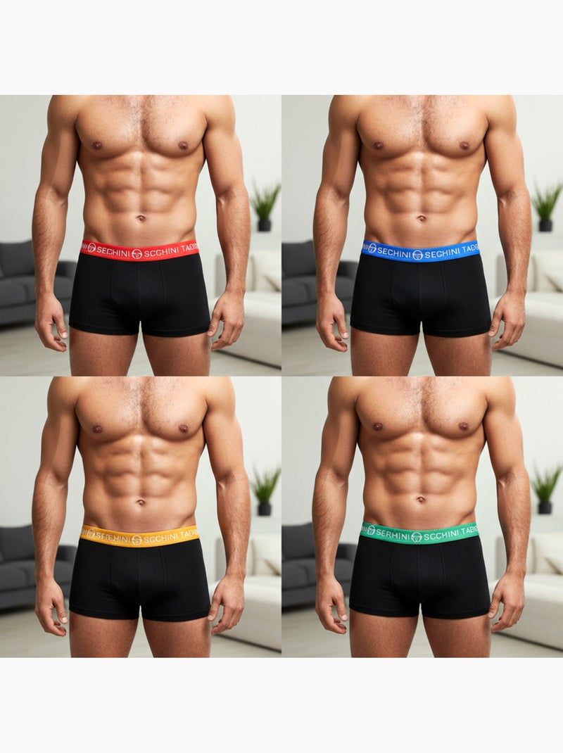 Sergio Tacchini Pack de boxers para hombre Lote de 4 Negro Multicolor Negro - Kiabi