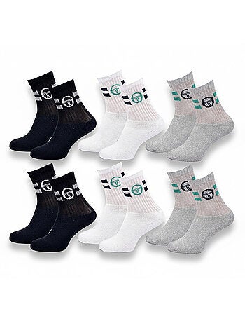 Sergio Tacchini Pack de calcetines para niños Tennis Crew Lote de 6 pares