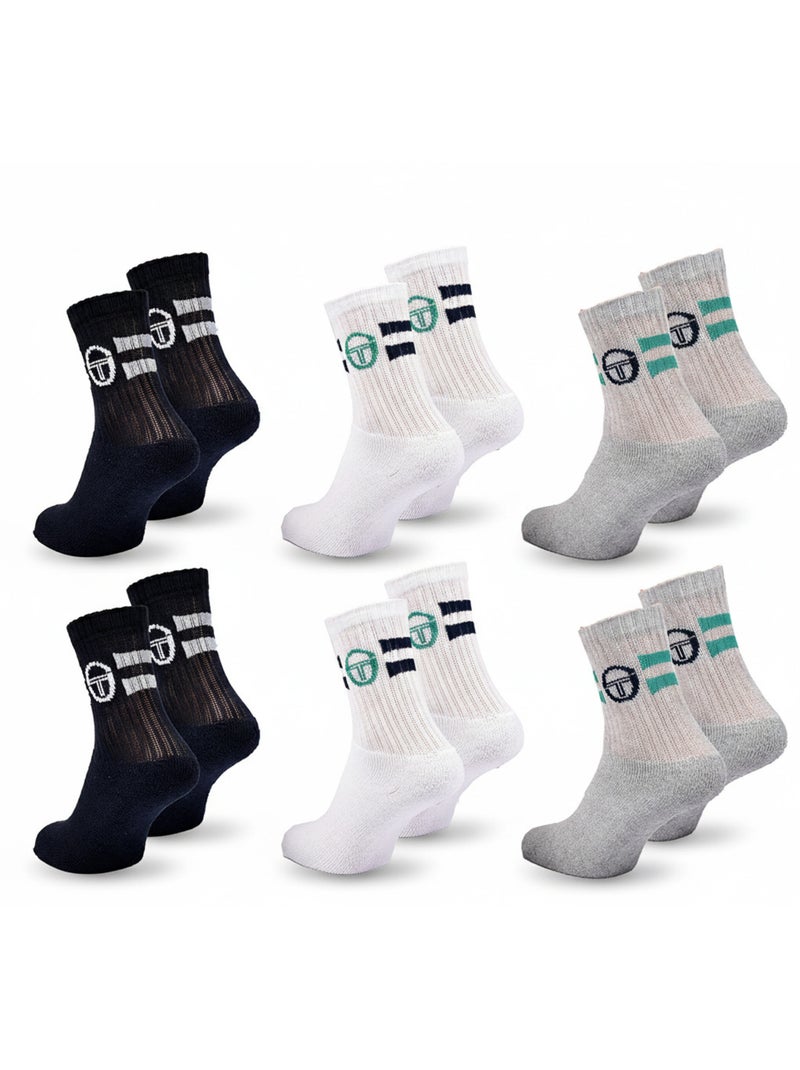 Sergio Tacchini Pack de calcetines para niños Tennis Crew Lote de 6 pares Azul marino - Kiabi