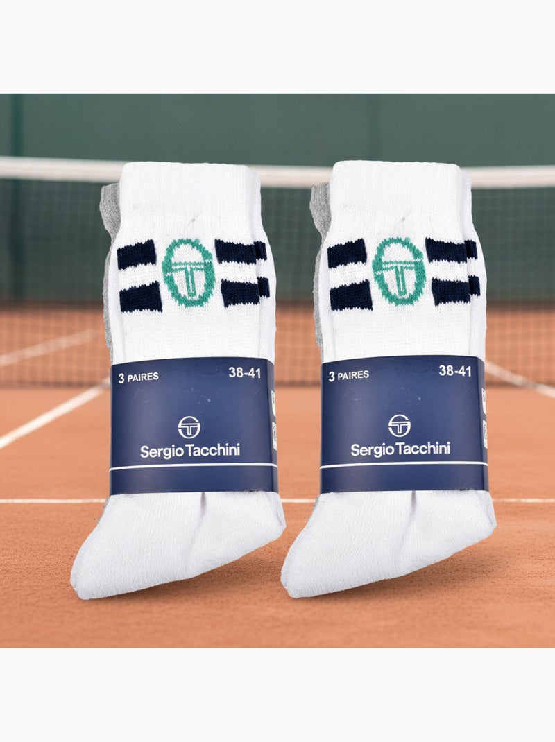 Sergio Tacchini Pack de calcetines para niños Tennis Crew Lote de 6 pares Azul marino - Kiabi