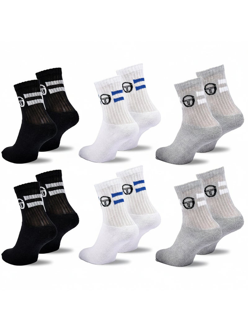 Sergio Tacchini Pack de calcetines para niños Tennis Crew Lote de 6 pares Negro - Kiabi