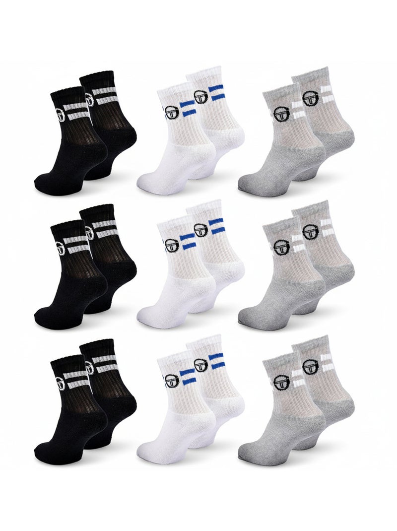 Sergio Tacchini Pack de calcetines para niños Tennis Crew Lote de 9 pares Negro - Kiabi