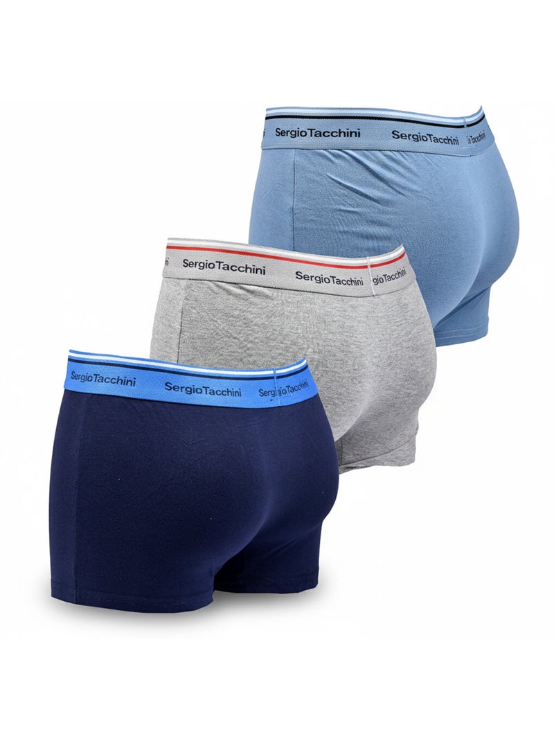 Sergio Tacchini Pack de calzoncillos bóxers para hombre Lote de 3 Azul gris - Kiabi