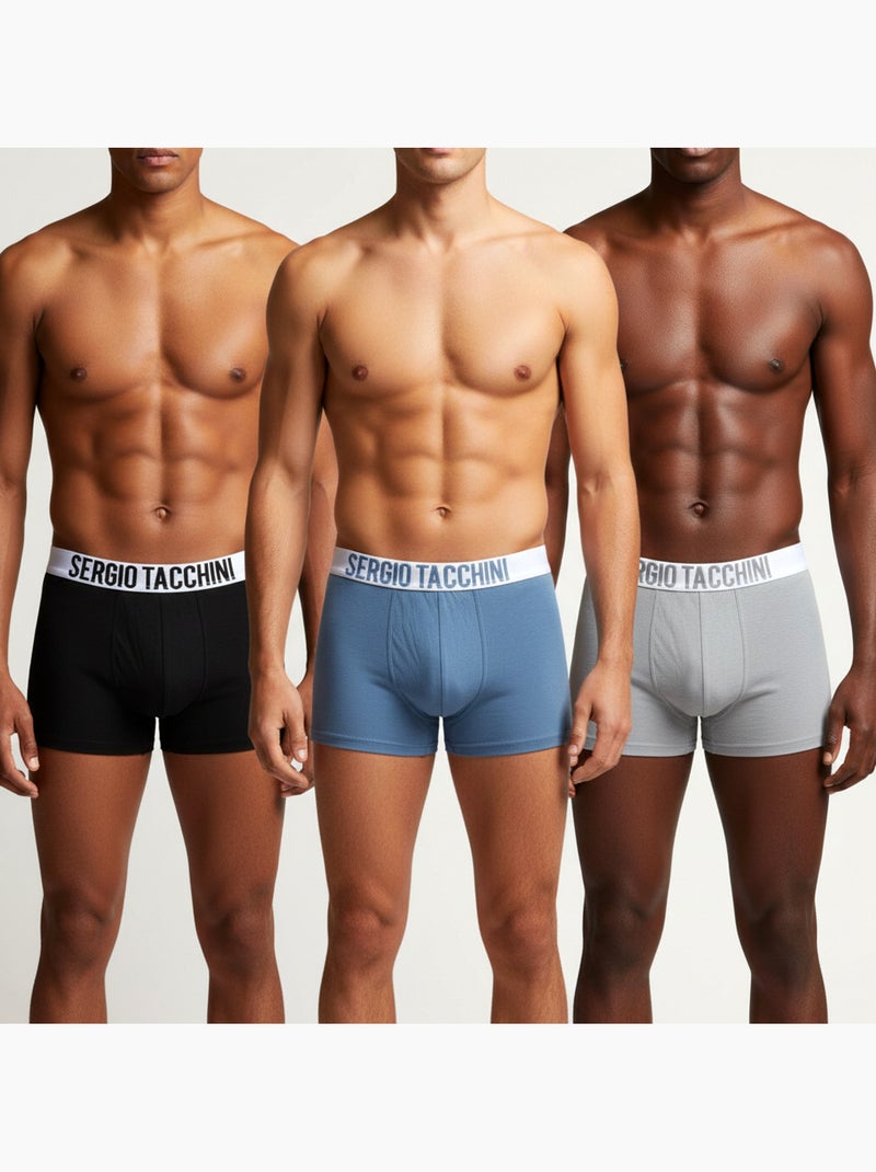 Sergio Tacchini Pack de calzoncillos bóxers para hombre Lote de 3 Negro Azul - Kiabi