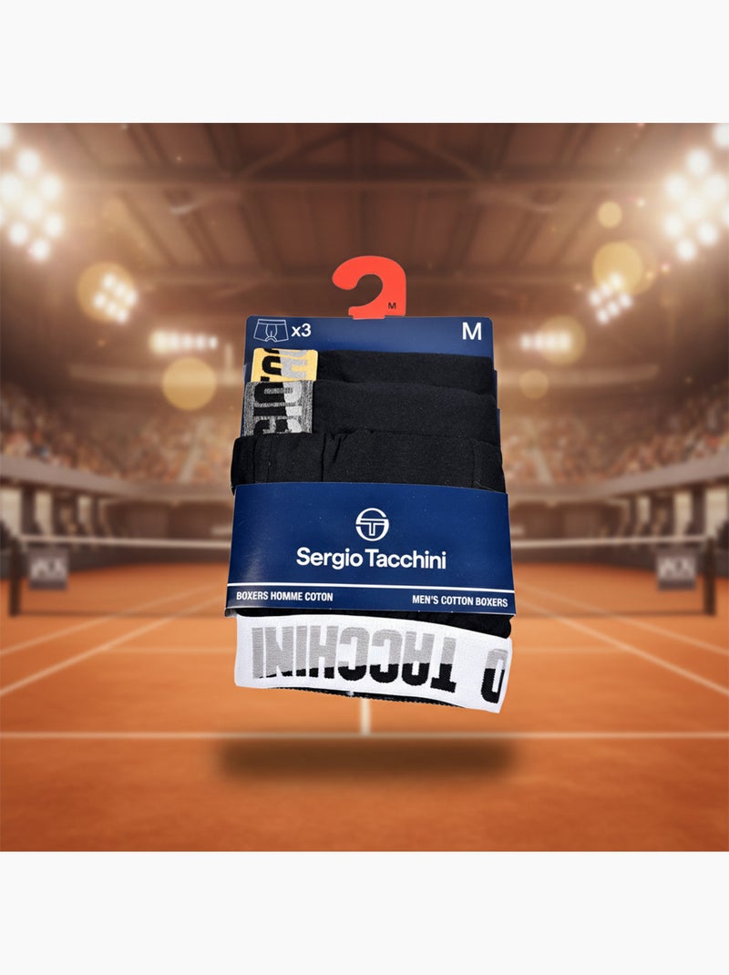 Sergio Tacchini Pack de calzoncillos bóxers para hombre Lote de 3 Negro Negro - Kiabi