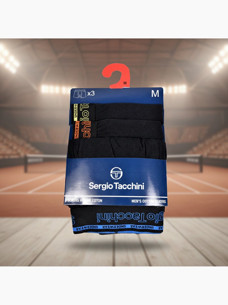 Sergio Tacchini Pack de calzoncillos bóxers para hombre Lote de 3 Negro - Kiabi
