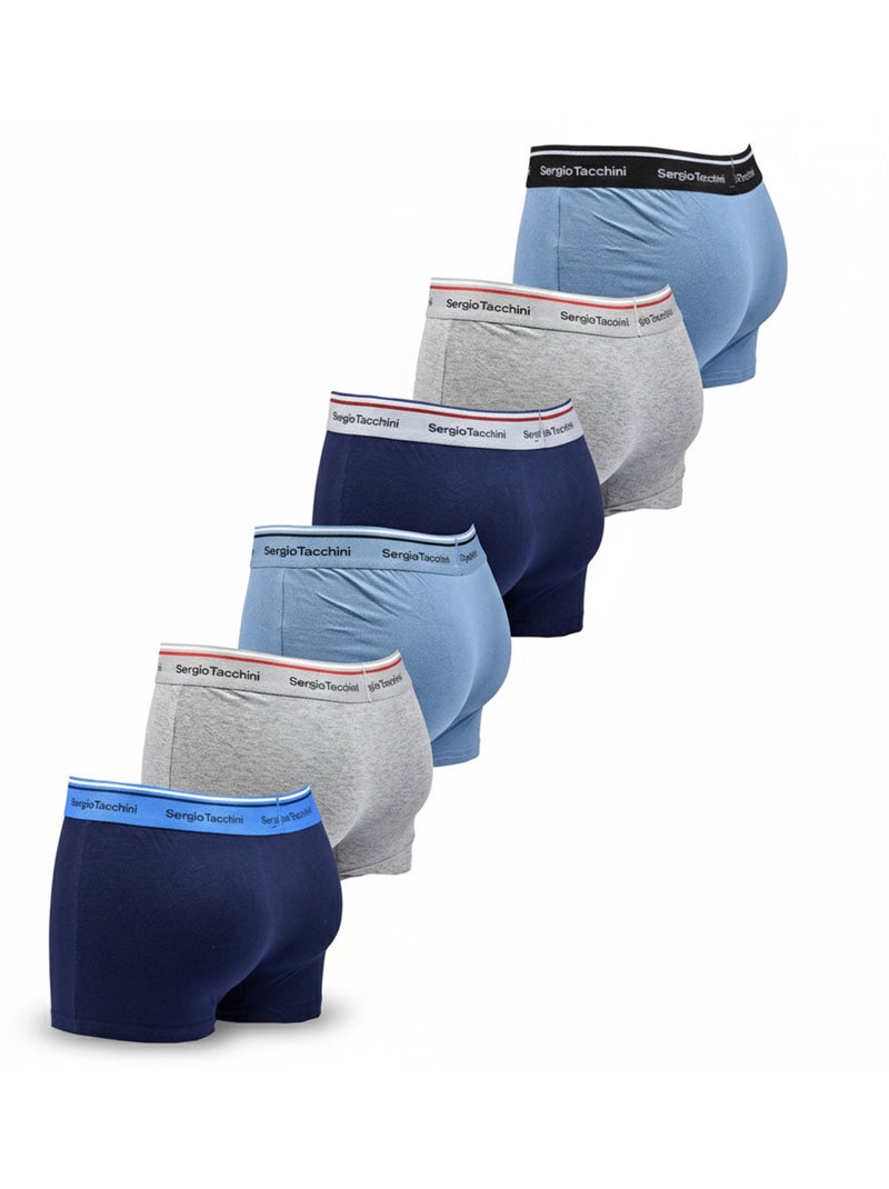 Sergio Tacchini Pack de calzoncillos bóxers para hombre Lote de 6 Azul gris - Kiabi