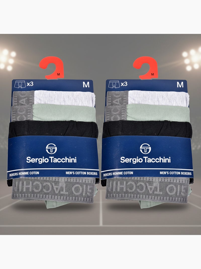 Sergio Tacchini Pack de calzoncillos bóxers para hombre Lote de 6 Negro Gris - Kiabi